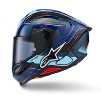 Alpinestars S-R7 Helmet Kinetis Black Blue Fluro Pink White Gloss