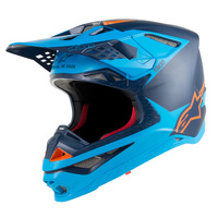 ALPINESTARS SUPERTECH S-M10 META HELMET AQUA BLACK FLURO ORANGE