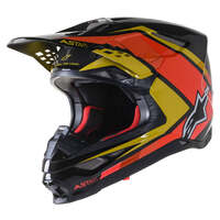 ALPINESTARS S-M10 META 2 HELMET BLACK YELLOW ORANGE