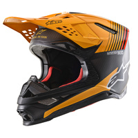 ALPINESTARS SUPERTECH S-M10 DYNO HELMET MATT BLACK CARBON GLOSS ORANGE