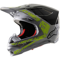 ALPINESTARS SUPERTECH S-M8 TRIPLE HELMET SILVER BLACK YELLOW