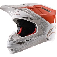 ALPINESTARS SUPERTECH S-M8 TRIPLE HELMET FLURO ORANGE WHITE GOLD