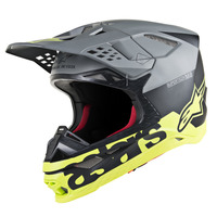 ALPINESTARS SUPERTECH S-M8 RADIUM HELMET MATT BLACK FLURO YELLOW