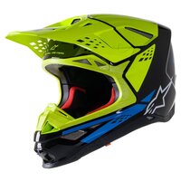 ALPINESTARS S-M8 FACTORY HELMET BLACK FLURO YELLOW BLUE