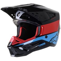 ALPINESTARS SM5 BOND HELMET BLACK RED CYAN SILVER