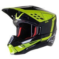 ALPINESTARS SM5 BEAM HELMET BLACK WHITE GREY FLURO YELLOW