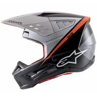 ALPINESTARS SM5 RAYON HELMET MATT BLACK WHITE FLURO ORANGE