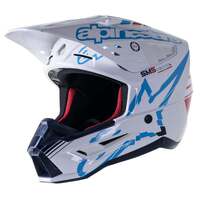 ALPINESTARS SM5 ACTION GLOSS WHITE CYAN DARK BLUE