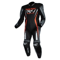 BERIK SICILY LEATHER RACE SUIT BLACK GREY RED