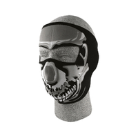 ZAN HEADGEAR NEOPRENE FACE MASKS - CHROME SKULL FULL