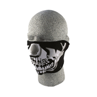 ZAN HEADGEAR NEOPRENE FACE MASKS - CHROME SKULL