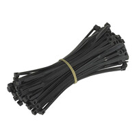WHITES CABLE TIES 380 x 7.6mm (100/BAG) - BLACK