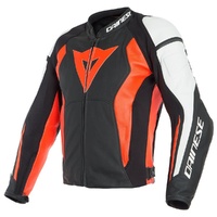 DAINESE NEXUS LADY LEATHER JACKET W12 BLK/FLURO RED/WHITE