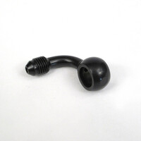 WHITES BRAKE FITTING 10mm BANJO - 90DEG - STEEL - BLACK