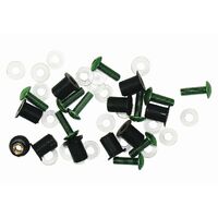 MOTORCYCLE SPECIALTIES FAIRING BUBBLE SCREW KIT - GREEN - FBS3GR