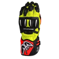 BERIK TRAX LEATHER GLOVES BLACK HI VIZ RED