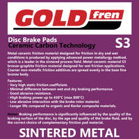 GOLDfren S3 Sintered Sports Brake Pads - GF012S3