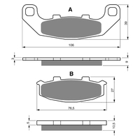 GOLDfren S3 Sintered Sports  Brake Pads - GF044S3