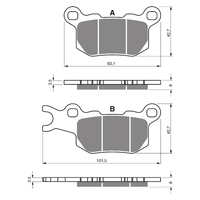 GOLDfren K1 Sintered Off-Road Brake Pads - GF375K1