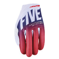 FIVE MXF2 EVO SPLIT GLOVES WHITE RED BLUE