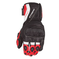 MOTODRY MUGELLO LEATHER GLOVE BLACK RED WHITE
