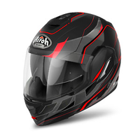 AIROH REV 19 (FLIP) REVOLUTION MATT BLACK/RED HELMET