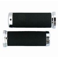 MOTORCYCLE SPECIALTIES HG9A - FOAM GRIPS WITH CHROME END CAP 1in BARS