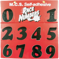 MOTORCYCLE SPECIALTIES HELMET NUMBER BOARD 75mm - BLACK (SINGLE NUMBER)