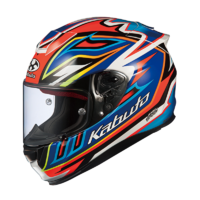 KABUTO RT33 SIGNAL HELMET FLURO ORANGE BLUE