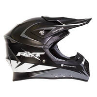 RXT 707 EDGE MX HELMET BLACK SILVER