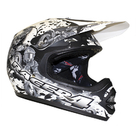 RXT RACER 4 KIDS HELMET MATT BLACK WHITE