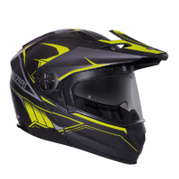 RXT SAFARI 909P FLIP OFFROAD HELMET BLACK FLURO YELLOW