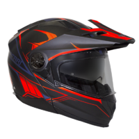 RXT SAFARI 909P FLIP OFFROAD HELMET BLACK NEON ORANGE