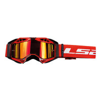 LS2 AURA PRO GOGGLE RED WITH IRIDIUM LENS