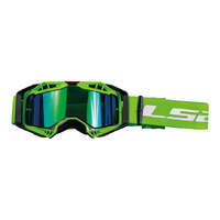 LS2 AURA PRO GOGGLE HIVIS GREEN WITH IRIDIUM LENS