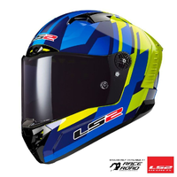 LS2 FF805C THUNDER CARBON GAS HELMET BLUE HI-VIS YELLOW