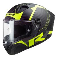 LS2 FF805C THUNDER CARBON 6K RACING1 MATT BLACK FLURO YELLOW