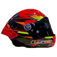 LS2 FF805 THUNDER CARBON GP PRO FIM HOMOLOGATED FIRE RED BLACK