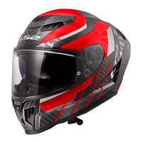 LS2 FF807 DRAGON TRAX RED BLACK CARBON
