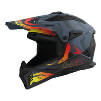 LS2 MX708 FAST II WASH HELMET DARK GREY RED 06