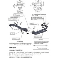 LEO VINCE HEAD PIPES STAINLESS TÉNÉRÉ 700 '19> (orig. & LV exhaust) (orig. skid plate, engine guard, c stand, pann)
