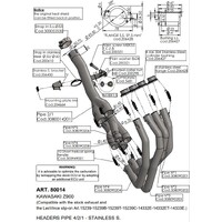 LEO VINCE HEAD PIPES STAINLESS Z 900 *Not compatible w 20-21 AUS model. Please see 17-19 model year 8091*