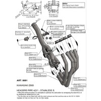 LEO VINCE HEAD PIPES STAINLESS Z 900 '17-21 (compatible w orig. & LV exhaust) 