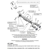 LEO VINCE LINK PIPE (CAT ELIM.) STAINLESS YZF-R1 / M '15> (Only for LV-10 slip-on)