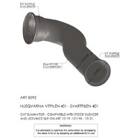 LEO VINCE LINK PIPE (CAT ELIM.) STAINLESS SVART / VIT 401 '18-19 (comp w orig. & LV slip-on)