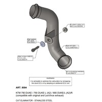 LEO VINCE LINK PIPE (CAT ELIM.) STAINLESS 790 / 890 DUKE '18> (compatible w orig. & LV slip-on) 