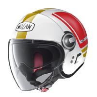 NOLAN N21 VISOR OPEN FACE FLYBRIDGE WHITE RED GREEN GOLD 67