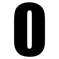 WHITES RACE NUMBER - BLACK #0 (10 PACK)