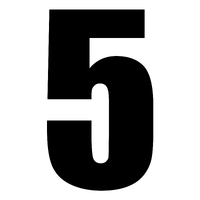 WHITES RACE NUMBER - BLACK #5 (10 PACK)
