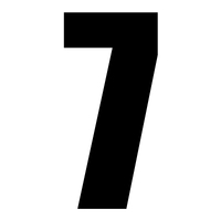 WHITES RACE NUMBER - BLACK #7 (10 PACK)